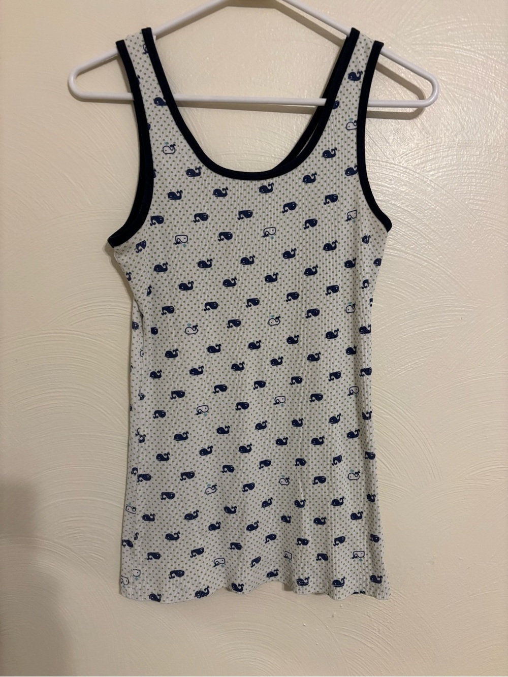 dELiA*s White Tank Sleep Slip with Navy Whale Motif